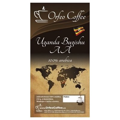 Orfeo coffee Uganda Bugishu AA 100% arabika zrnková 250 g – Hledejceny.cz