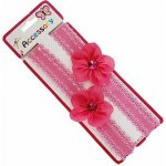 Látková čelenka pro miminka - kytka s kamínkem tmavě růžová – Zboží Mobilmania