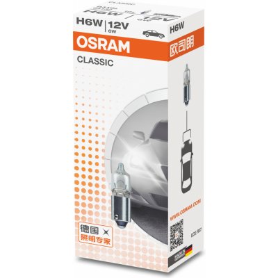 Osram Standard H6W BAX9s 12V 6W