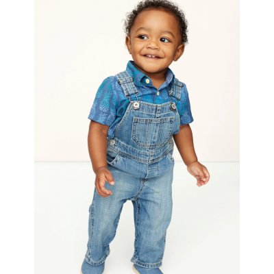GAP Baby džíny organic cotton overal modrá – Sleviste.cz