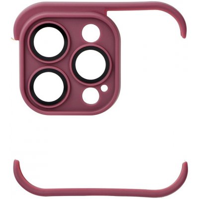 Pouzdro AppleMix Bumper / mini rámeček pro Apple iPhone 14 Pro Max + tvrzené sklo na čočky kamery - silikonové - vínové