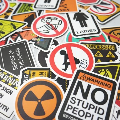 Vtipné a varovné samolepky (49ks) – Zbozi.Blesk.cz