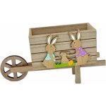 SEIZIS Trakař dřevěný se zaječí rodinkou, 25cm – Zboží Mobilmania