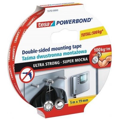 tesa Powerbond Ultra Strong oboustranná montážní páska 5 m x 19 mm bílá