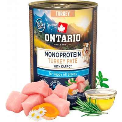 Ontario Puppy monoprotein krůtí pate s mrkví 400 g – Hledejceny.cz