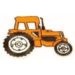 Nažehlovací záplata - Traktor - zelená, modrá, oranžová, červená - rozměr 6,7 cm x 7 cm Traktor - oranžová – Zboží Dáma