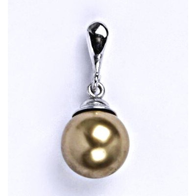 Čištín Přívěšek stříbrný šperk, Swarovski perla bronze,, P 1193/22 – Zboží Mobilmania