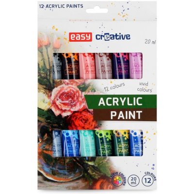 Akrylové barvy 20 ml, 12 barev – Hledejceny.cz