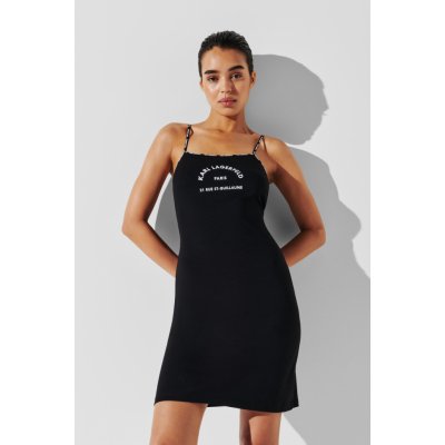Karl Lagerfeld plážové oblečení RSG LOGO OPEN BACK BEACH DRESS BLACK – Zboží Dáma