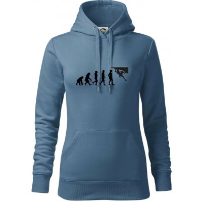 Evoluce bouldering mikina dámská Cape s kapucí Denim – Zboží Mobilmania