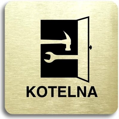 Accept Piktogram "kotelna" (80 × 80 mm) (zlatá tabulka - černý tisk bez rámečku) – Zboží Mobilmania