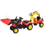 Goleto Šlapací traktor s nakladačem přívěsem a lžící červeno žlutý – Zboží Mobilmania