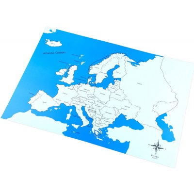 Montessori kontrolní mapa Evropa Nová s popisky – Hledejceny.cz