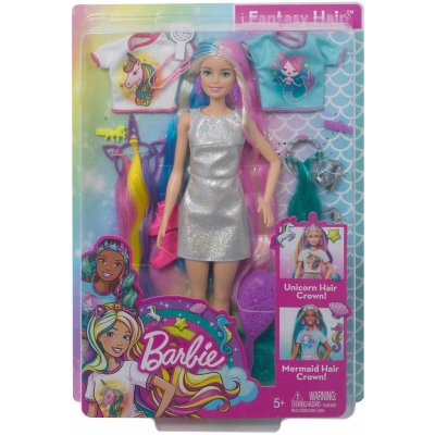 Barbie fantasy do vlasů blond vzhled mořské panny a jednorožce – Zboží Mobilmania