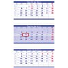 Kalendář Nástěnný Tříměsíční skládaný modrý 2024
