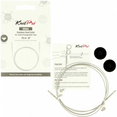 KnitPro lanko GlideX ocelové celková délka 150cm – Hledejceny.cz