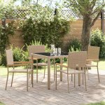 Omaxi 455086 Zahradní jídelní souprava 5 pcs Béžová 90 x 90 x 75 cm – Hledejceny.cz