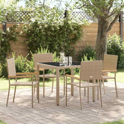 Omaxi 455086 Zahradní jídelní souprava 5 pcs Béžová 90 x 90 x 75 cm – Hledejceny.cz