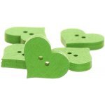 Dřevěný knoflík srdce zelený – Zboží Dáma
