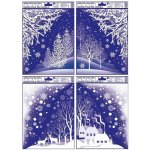 Okenní fólie rohová s glitrem zimní krajina 42x30cm set – Zboží Dáma
