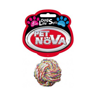 PET NOVA DOG LIFE STYLE míček z bavlněného lana 5 cm