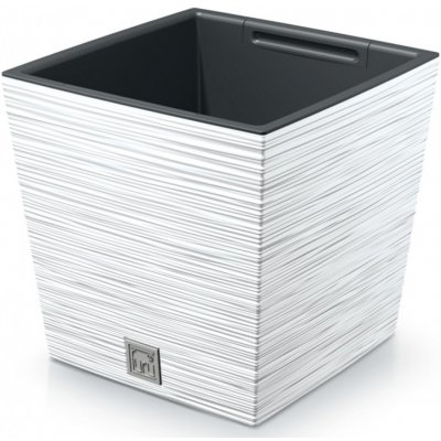 Prosperplast Květináč FURU SQUARE LOW 24 cm bílý – Sleviste.cz