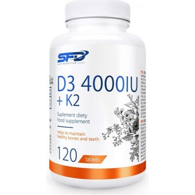 SFD Nutrition Vitamín D3 4000 + K2 120 tablet – Hledejceny.cz