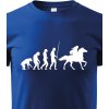 Dětské tričko dětské tričko Evoluce jezdkyně, modrá