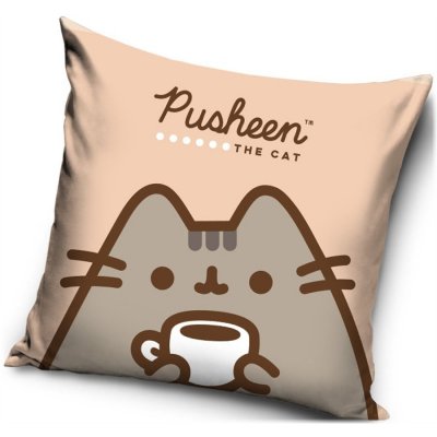 Carbotex Polštář Kočička Pusheen motiv Čas na kávu 40x40