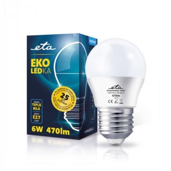 Eta Eko LEDka mini globe 6W E27 Teplá bílá G45-PR-323-16A