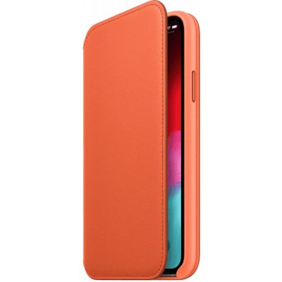 Apple kožené Folio iPhone Xs Max, oranžové MVFU2ZM/A – Zboží Mobilmania