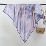 hedvábný šátek modro-fialkové květy – Zboží Mobilmania