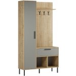 Marckeric zelená předsíňová stěna Heidy s dubovým dekorem – Zboží Mobilmania