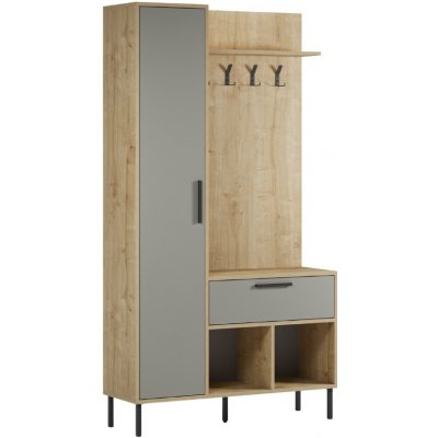 Marckeric zelená předsíňová stěna Heidy s dubovým dekorem – Zboží Mobilmania