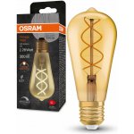 LED žárovka Vintage 1906 E27 Osram 4W 25W teplá bílá 2000K Retro Filament Gold Edison stmívatelná – Sleviste.cz