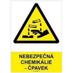 NEBEZPEČNÁ CHEMIKÁLIE - ČPAVEK - bezpečnostní tabulka, samolepka A4