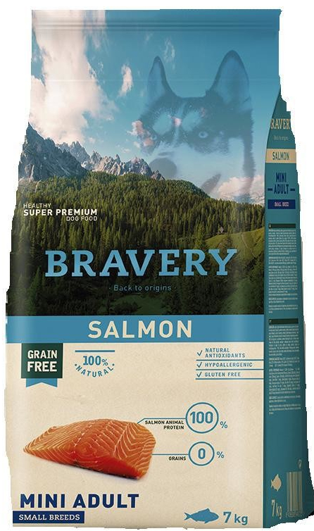 Bravery Dog Adult Mini Salmon 2 x 7 kg