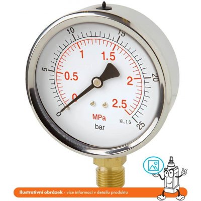 Pneumatics & Hydraulics Manometr robustní stranový -1/0 bar - 100 - 1/2"