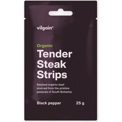 Vilgain Sušené steakové proužky BIO černý pepř 25 g – Zboží Mobilmania