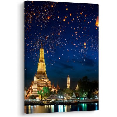 Obraz - Lampióny štěstí, Bangkok, jednodílný 50x70 cm – Hledejceny.cz