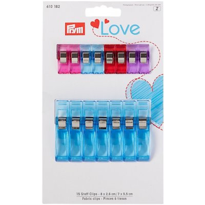 PRYM Klipy na látky, 2,6 + 5,5 cm, 15 ks, různé barvy – Zboží Dáma