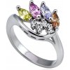 Prsteny Šperky eshop Stříbrný kovový prsten korunka z barevných a čirých zirkonů L15.06