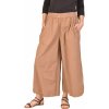 Dámské klasické kalhoty Sanu Babu Pohodlné volné tříčtvrteční kalhoty guma v pase a kapsy světle hnědé