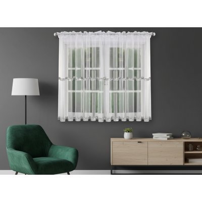 MyBestHome FLY Krátká záclona se zirkony CHLOE bílá 300x150 cm – Hledejceny.cz