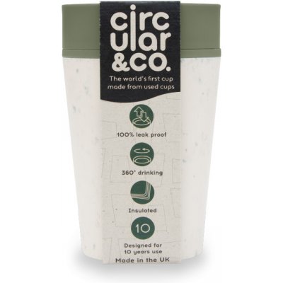Circular & Co. recyklovaný kelímek na kávu 227 ml Barva: Krémová/Zelená