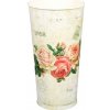 Váza Váza KVĚTY RŮŽE plechová vysoká O 13x23cm