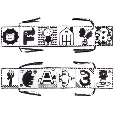 TopQ Látková kontrastní knížka černo-bílá – Hledejceny.cz