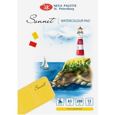 Neva Palette Skicák Sonnet |Watercolour Pad eggshell paper 12 listů 200 g m2 A5