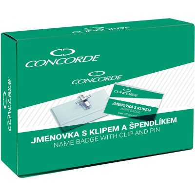 Concorde Jmenovka s klipem Concorde - 6 x 9 cm / na šířku / s klipem i špendlíkem 265956 – Zboží Mobilmania