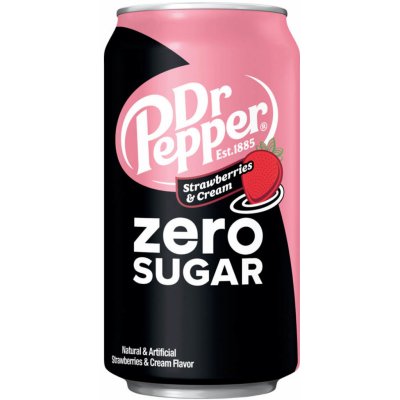 Dr Pepper Strawberries & Cream Zero Sugar 355 ml – Zboží Mobilmania